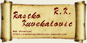 Rastko Kuvekalović vizit kartica